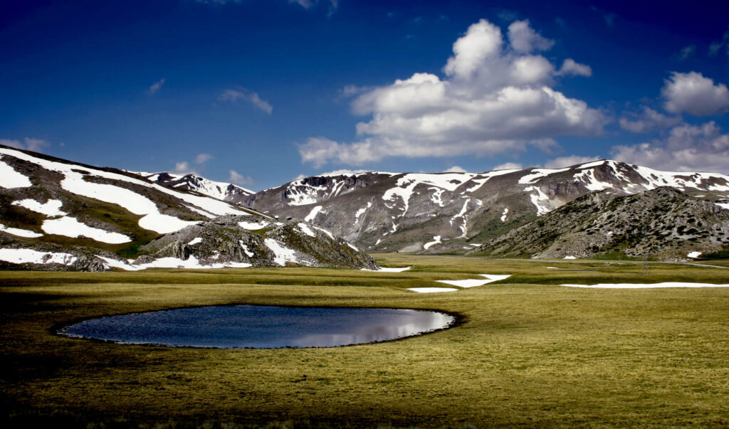 Mavrovo Glacial lake, North Macedonia.